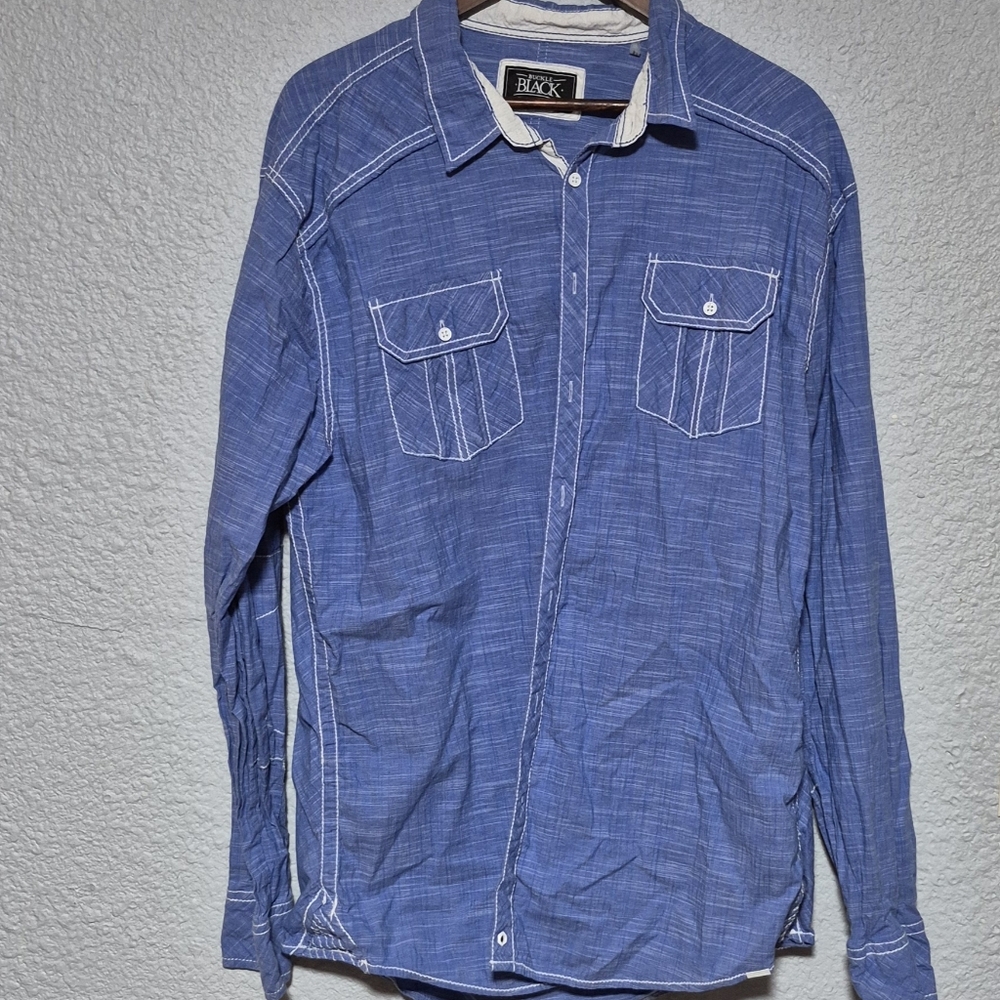 Buckle Black Athletic Fit Shirt